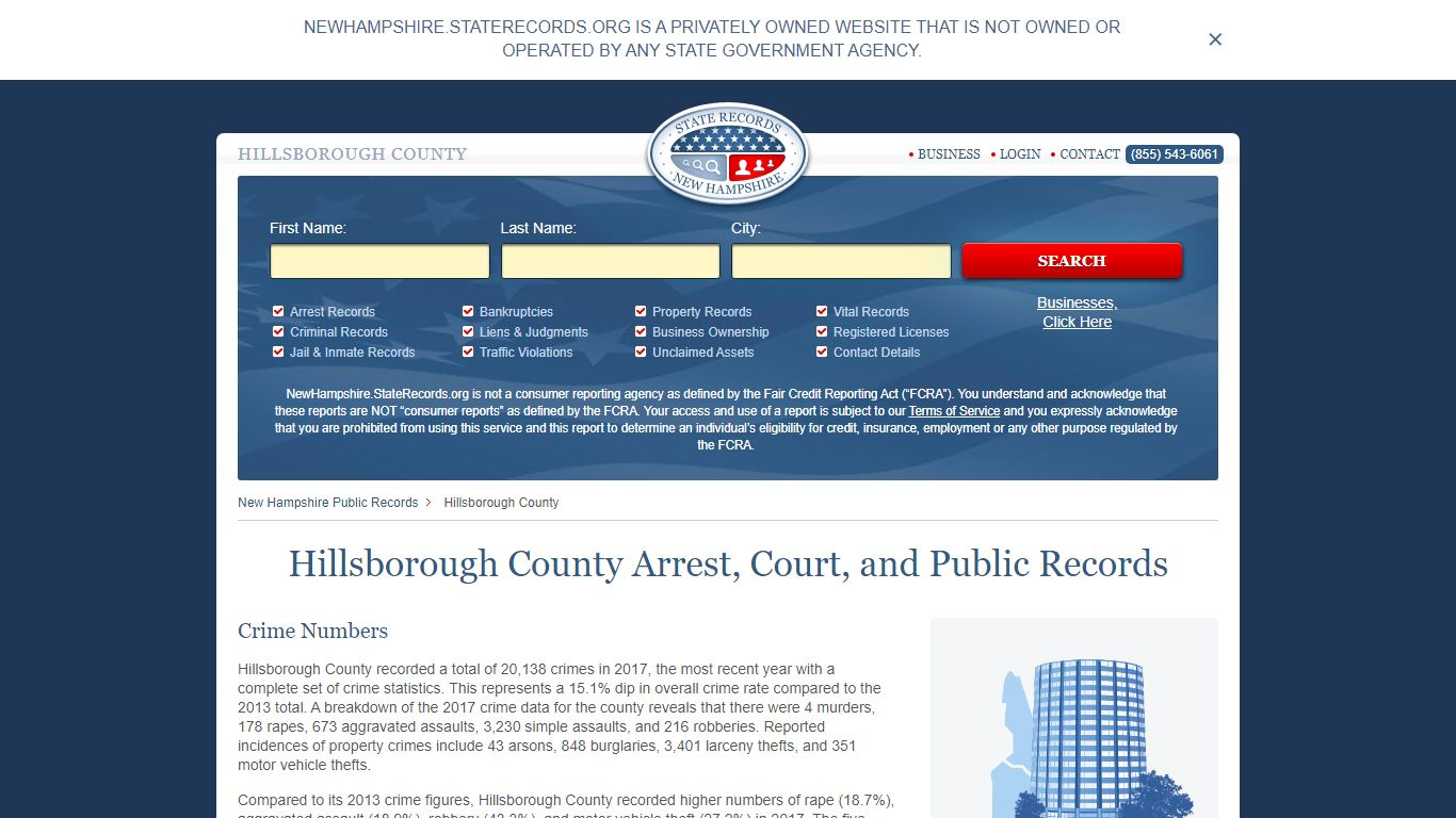 Hillsborough County Arrest, Court, and Public Records