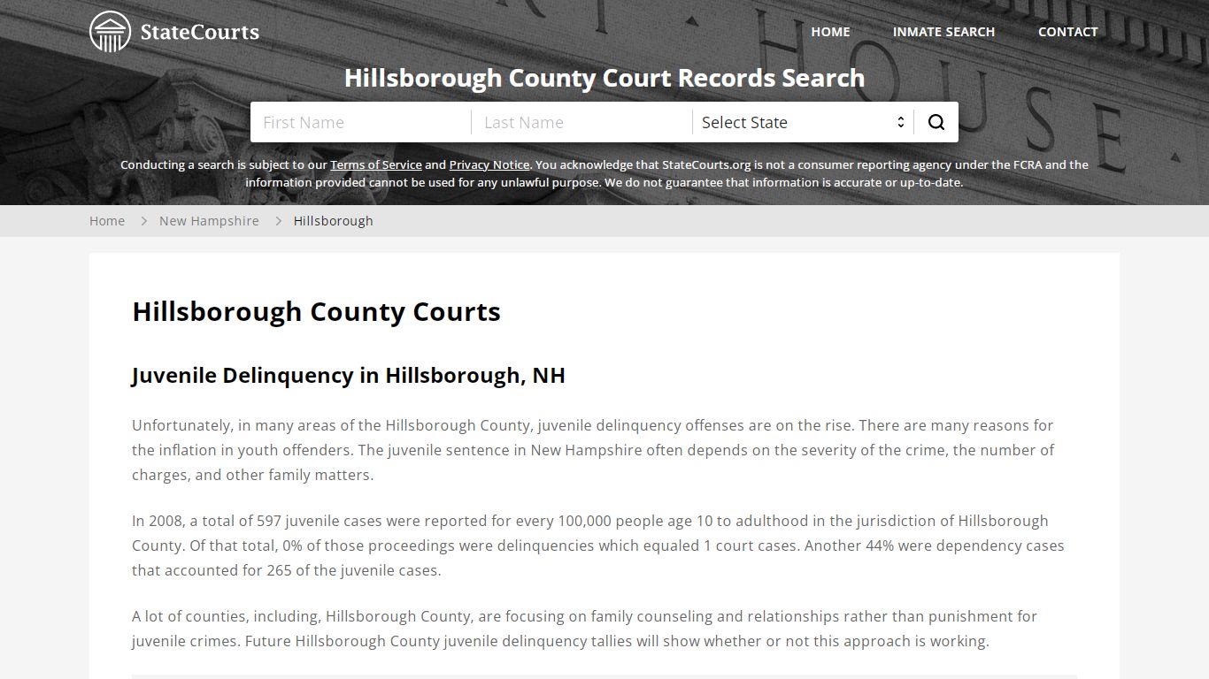 Hillsborough County, NH Courts - Records & Cases - StateCourts