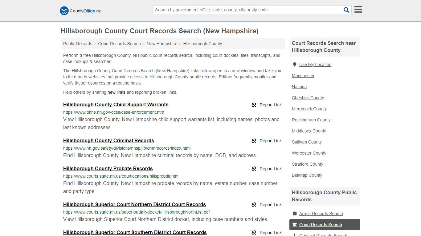 Hillsborough County Court Records Search (New Hampshire)