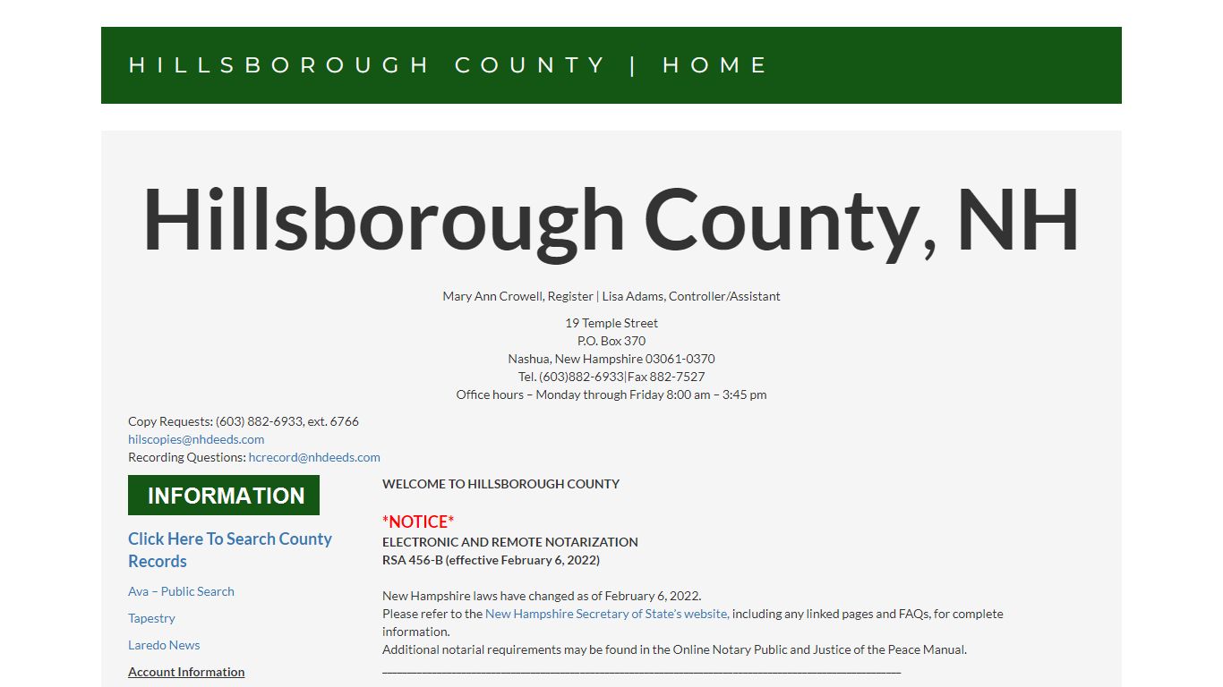 Hillsborough County | Home - NHDeeds.org
